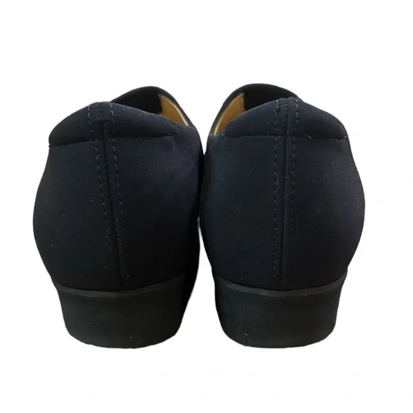 Peter Kaiser Stretch Loafers Scalloped Bottom Casual Comfy Women’s 6.5 Black - Picture 7 of 13